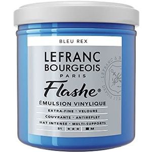 Lefranc Bourgeois 300610 Flashe acryl- en vinylverf, lichtecht, dekkend en bestand tegen veroudering - 125ml Pot, Royal Blue