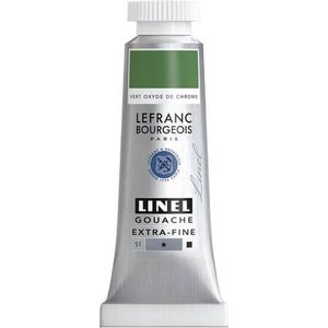 Lefranc Bourgeois 301205 Linel Gouache extra fijne en gladde aquarellen met maximale kleurintensiteit, helderheid voor streeploze applicatie, 14ml tube - chroomoxide groen