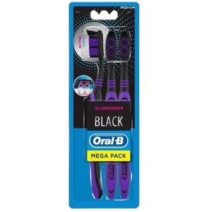 Oral-B Allrounder Black Toothbrush Trio Medium 3 st