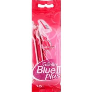 Gillette Blue II Plus wegwerpgraeerapparaat voor dames, hersluitbare zak, 10 stuks per verpakking, 2 verpakkingen