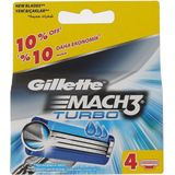 Gillette - Mach3 Turbo - Scheermesjes - 4 Stuks