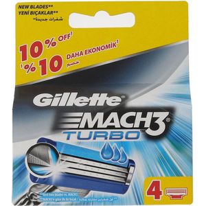Gillette - Mach3 Turbo - Scheermesjes - 4 Stuks