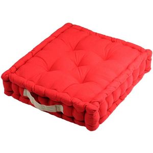 Stof - Vloerkussen - Rood - Katoen - Extra Dik