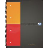 Oxford Collegeblok A4 Notebook""International"" geruit, 160 pagina's, 4-voudig geperforeerd, hardcover, 5 stuks