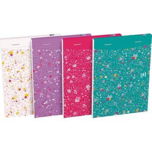 10 x Oxford Notizblock ForMe Floral A6 80 Blatt liniert 3 Designs sort
