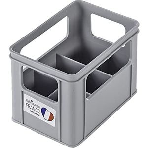 Thermobaby Box voor 6 flessen, grijs, tot 5,6 cm diameter per fles, gemaakt in Frankrijk