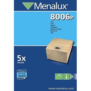 Menalux 8006 P / 5 stofzakken/papier/AKA/BSS/complex/formaat/Ariete/Chromex/Indesit/Mondilec/VIVA