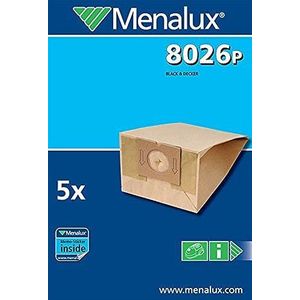 Menalux 8026P papier, 5 stofzakken voor Black + Decker