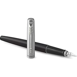 Parker Jotter Vulpen | Bond Street Zwart | Medium penpunt blauwe inkt | Geschenkdoos