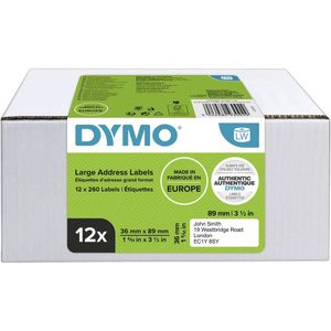 Dymo Adres-etiketten Groot 36 X 89 Mm Wit 12x 260 St.