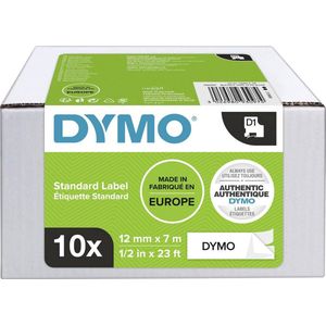 Dymo 2093097 tape zwart op wit 12 mm 10 tapes 45013 (origineel)