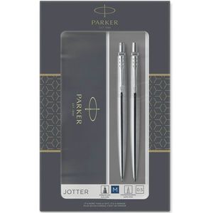 Parker - Jotter Duo-Geschenkset mit Kugelschreiber und Druckbleistift - Edelstahl mit Chromzierteilen