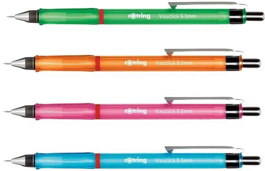 Rotring vulpotlood Visuclick 0,7HB+Minendose far.sor 12e Blister