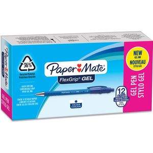 Paper Mate - FlexGrip - Gelpen - Blauw - Rubberen Lichaam - 0.7 mm