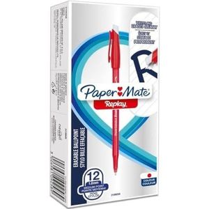 Papermate Replay Rood Stick balpen Medium 12 stuk(s)