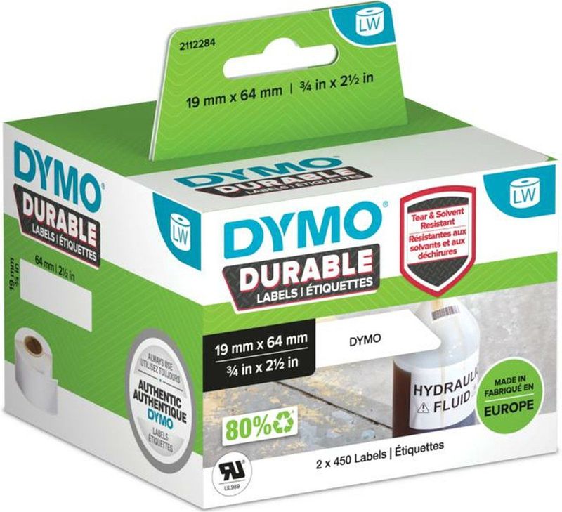 DYMO - LabelWriter Labels - Wit - Poly - 2 Rollen met 450 Labels