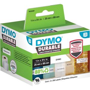 Dymo duurzame etiketten LabelWriter ft 25 x 89 mm, 2 x 350 etiketten
