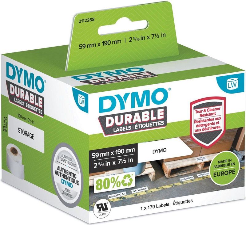 DYMO - LabelWriter - Labels - Duurzaam - Kunststof - Compatibel met DYMO LabelWriter