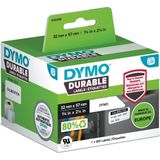 DYMO originele Duurzame LabelWriter labels | 57 mm x 32 mm | Witte Poly | 800 zelfklevende etiketten | Stevige labels voor de LabelWriter labelprinters