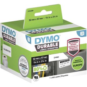 DYMO LabelWriter™ Durable Etiketten - 57 x 32mm, Weiß, Selbstklebendes Druckeretikett, Polypropylen (PP), LabelWriter Wireless, 4XL, SE450, 450 Twin Turbo, 450 Turbo, 450, 400 Twin Turbo, 400 Turbo, 400,..., 5,7 cm, 3,2 cm