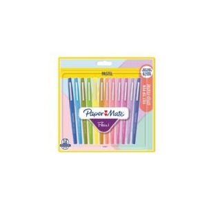 Paper Mate Flair-viltstiften | Medium punt (0,7 mm) | diverse pastelkleuren | 12 stuks