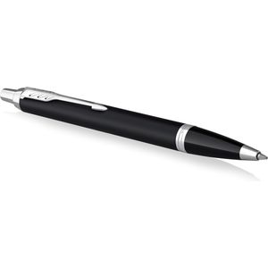 Parker IM-balpen | Matzwart met chromen afwerking | Medium punt met blauwe inktnavulling | met Geschenkdoos