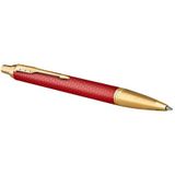 Parker IM Premium balpen | Rood met gouden detail | Medium punt met blauwe inkt | Geschenkdoos