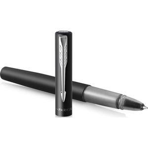 PARKER - Vector XL - Rollerballpen - Metallic Zwart - Messing - Chroom Detail