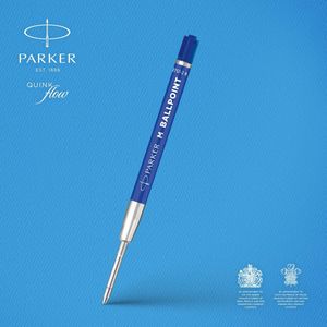 Parker Balpenvulling Medium Punt - Blauwe QUINKflow Inkt - 1 Stuk