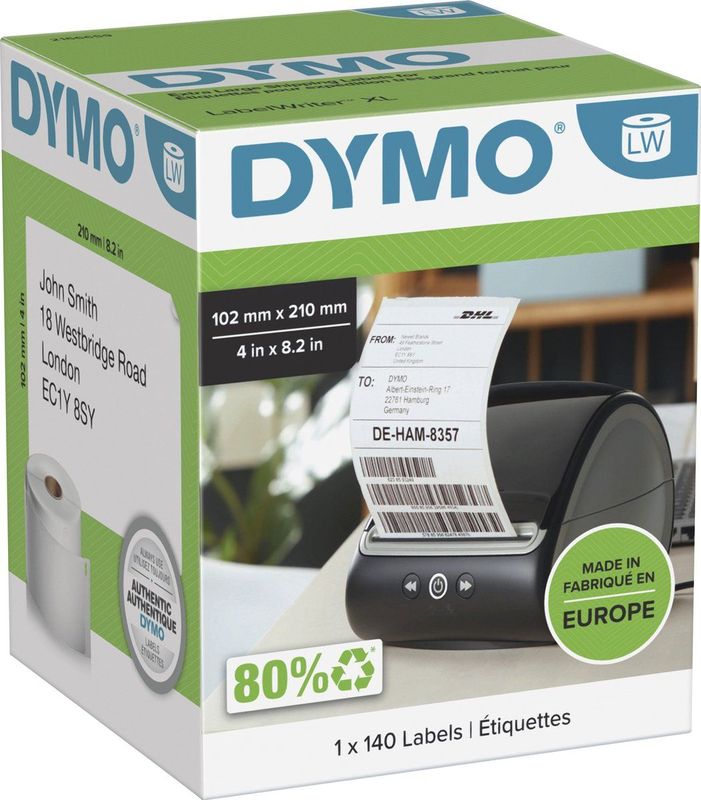 DYMO - LabelWriter Labels - 102 mm x 210 mm - 140 Labels