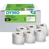 DYMO originele LabelWriter grote verzendetiketten met hoge capaciteit | 102 mm x 210 mm| 6 rollen met elk 140 Easy-Peel-labels (840 postlabels) | Zelfklevend | voor LabelWriter 4XL/5XL labelmakers