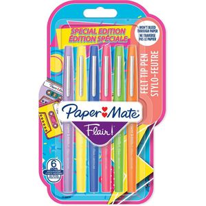 Paper Mate viltstift Flair Retro, blister van 6 stuks