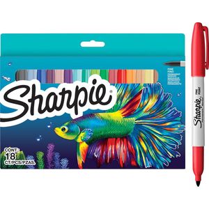 Sharpie Set van Permanent Markers | Limited Edition Verschillende Kleuren | Fijne Punt | 18 Markers | Back to School-set