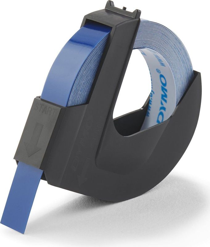 DYMO - Originele Labeltape - Wit op Blauw - 9 mm x 3 m - Zelfklevend - 1 Stuk