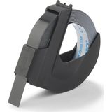 Reliëftape Dymo embossing plastic 9mm wit op zwart