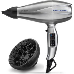 BaByliss Pro - Digital Föhn 6000E - 2200W - Diffuser + 2 Blaasmonden - Digitale Motor