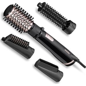 BaByliss Brosse Soufflante Dry Amovible,Froid,Ionique,Silencieux, Straighten and Style 4-en-1 1000W Rotative AS200E Noir Céramique