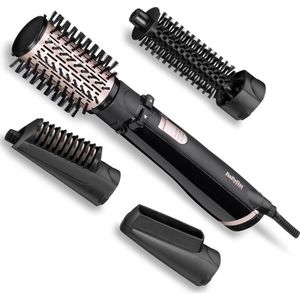 BaByliss AS200E Dry, Straighten & Style 1000W Föhnborstel, Multistyler met 4 opzetstukken [Drogen/Stylen/Krullen/Volume], Roterende Krulborstel, Ionische Anti-Pluis, 50/20mm Krulborstel