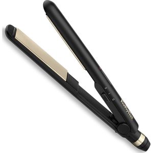 BaByliss Ceramic Straight Stijltang - Multi-Voltage voor Wereldwijd Gebruik, Glad Stijlen, Inclusief Hittebestendige Mat, 2 Temperatuurinstellingen 200°C - 230°C, Zwart, ST089E