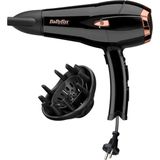 BaByliss D373E Cordkeeper 2000, sèche-cheveux avec technologie ionique anti-frisottis et cordon rétractable, 3 niveaux de température, léger, diffuseur inclus