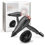 BaByliss 6709DE Smooth Pro 2100W, sèche-cheveux avec diffuseur et concentrateur, moteur AC professionnel, cheveux lisses, brillants et fonction ionique antifrisottis, bouton air froid