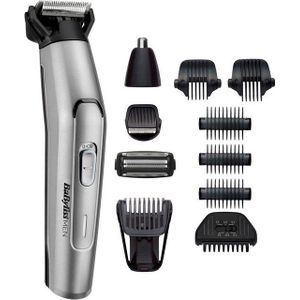 BaByliss MT861E 11-in-1 Titanium Multitrimmer, Neustrimmer en Foil Shaver, 100% waterproof, 70 Min Draadloos Gebruik, Baardopzetkam, Detailtrimmer