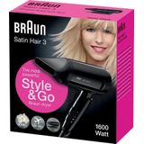 Braun - Satin Hair 3 Style & Go - Föhn - Zwart - IONIC Technologie