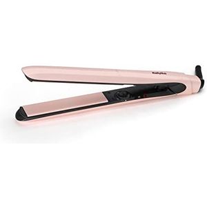 BaByliss Rose Blush 235C stijltangen, extra lange titanium keramische platen voor soepel glijden, ultrasnelle opwarming, 13 warmtestanden tot 235 °C, roze
