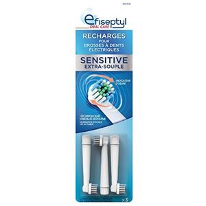 Efiseptyl - Navulverpakkingen voor elektrische tandenborstel – compatibel met Oral-B – slijtage-indicator – oscillo-roterende technologie – 3 navulverpakkingen