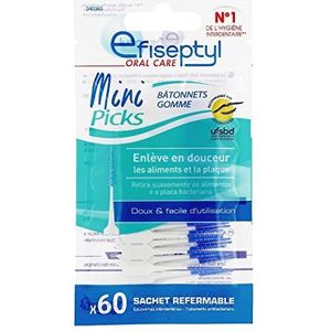 EFISEPTYL - Mini Picks – maat M – zachte gumsticks – hersluitbare zak – 60 stokjes
