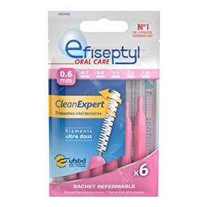 Efiseptyl - Clean Expert Interdentale Borstels 0,6 mm - Hersluitbare zak - Met Antibacteriële Behandeling - Zak met 6 Borstels