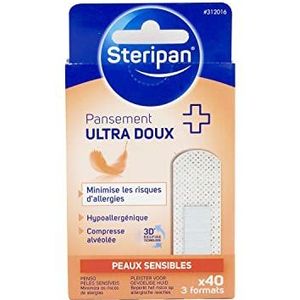 Steripan pleister voor gevoelige huid, 3 formaten, 2 verpakkingen