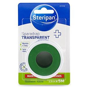 Steripan - Sparadrap Transparant - Water- en latexvrij - Hypoallergeen - 2,5 cm x 5 m - Set van 2