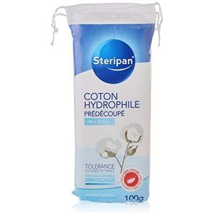 Steripan - Voorgesneden Dermatologisch Hydrofiel Katoen - Ultra Zacht - Optimale Huidtolerantie - 100% Katoen - Dermatologisch Getest - 100 g